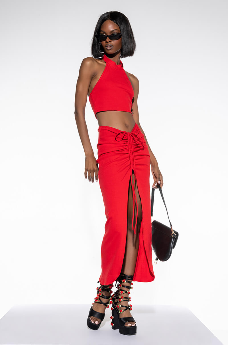 TAKE IT TO THE LIMIT RIBBED TIE TOP