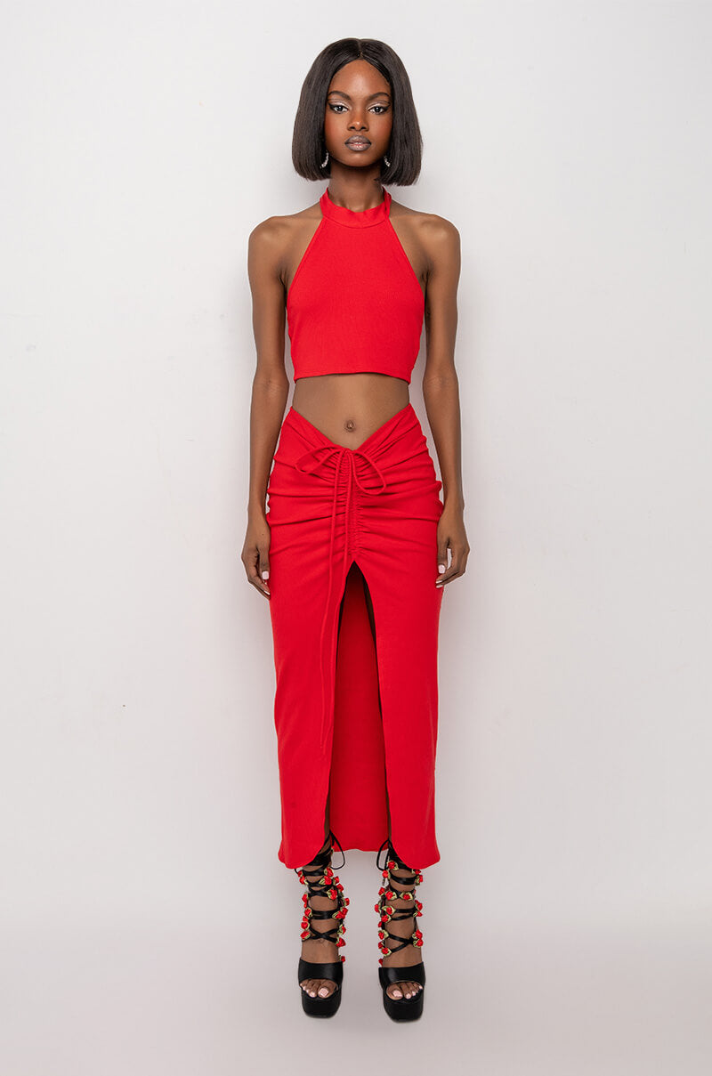 TAKE IT TO THE LIMIT RIBBED TIE TOP