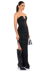 TALK ABOUT IT RUCHED MAXI SKIRT