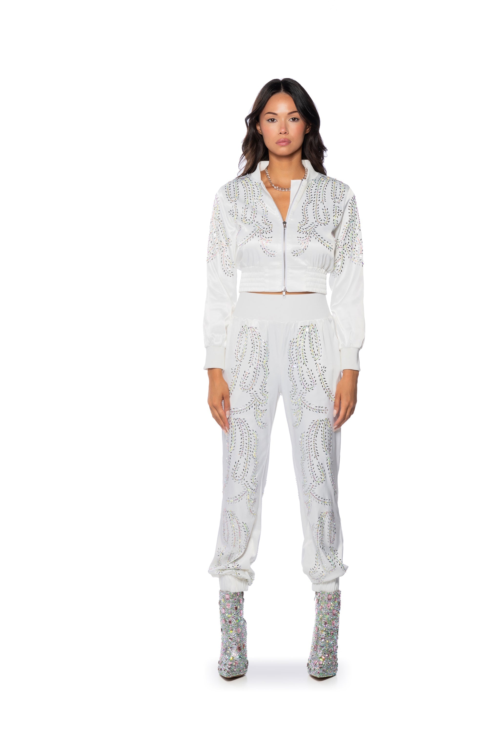 TALK FAST EMBELLISHED BOMBER