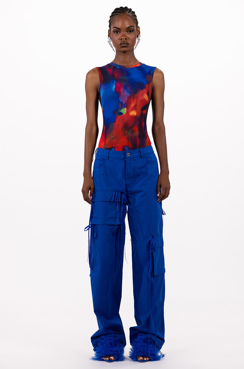 TALK OF THE TOWN ASYMMETRICAL CARGO PANT