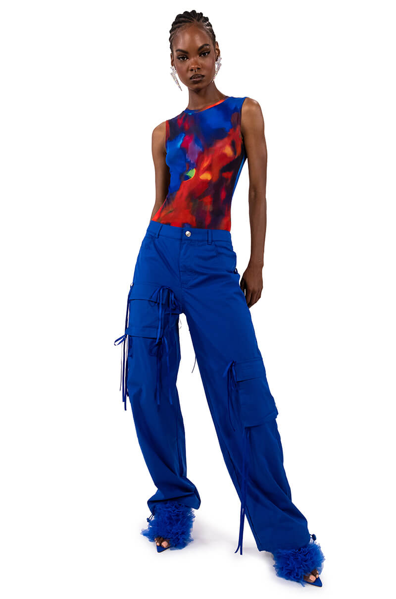 TALK OF THE TOWN ASYMMETRICAL CARGO PANT