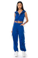 TALK OF THE TOWN ASYMMETRICAL CARGO PANT