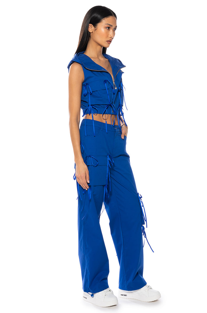 TALK OF THE TOWN ASYMMETRICAL CARGO PANT