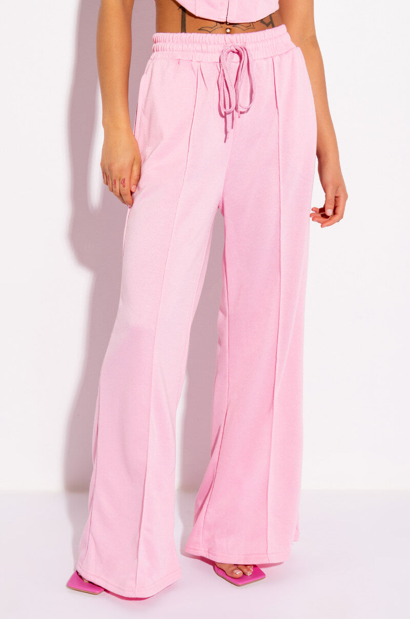 TALK TO ME NICE WIDE LEG JOGGERS