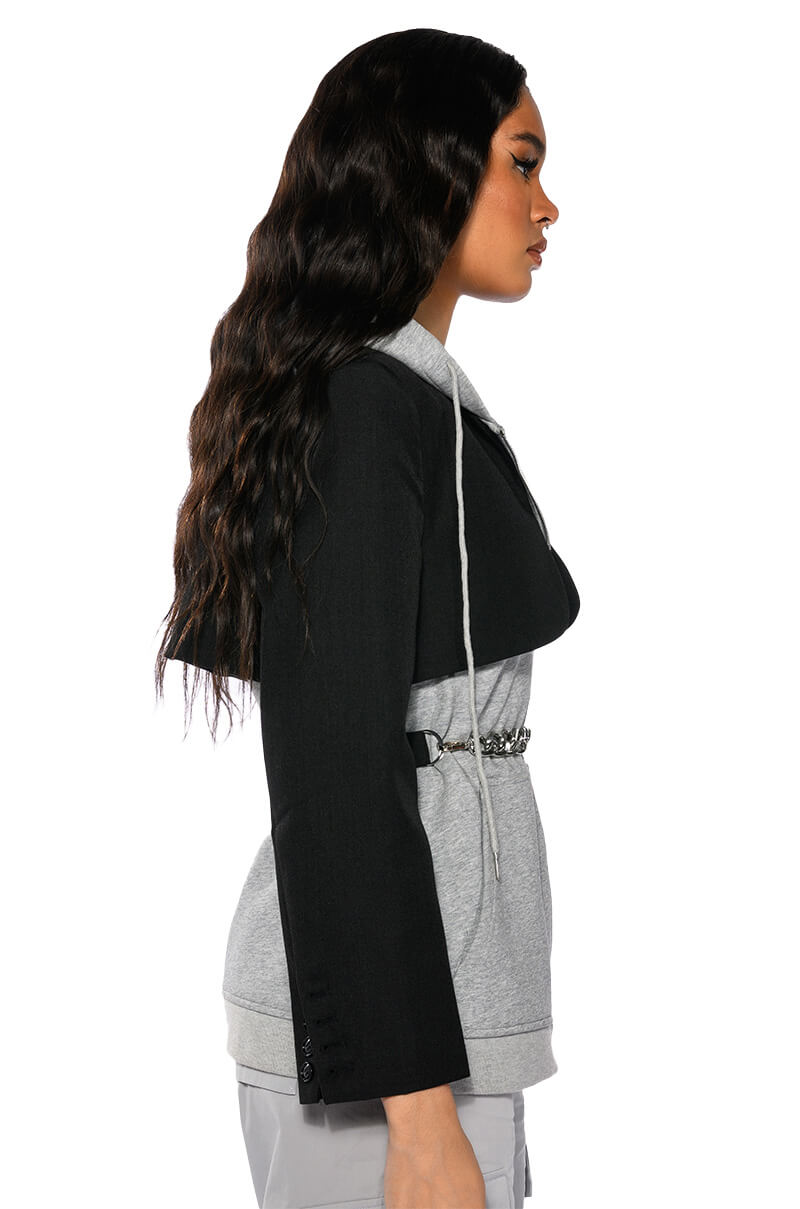 TAMARA CROP BLAZER HOODIE MIX