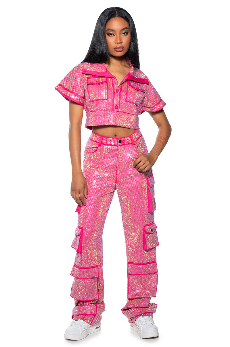 TAMARA RHINESTONE CARGO PANT