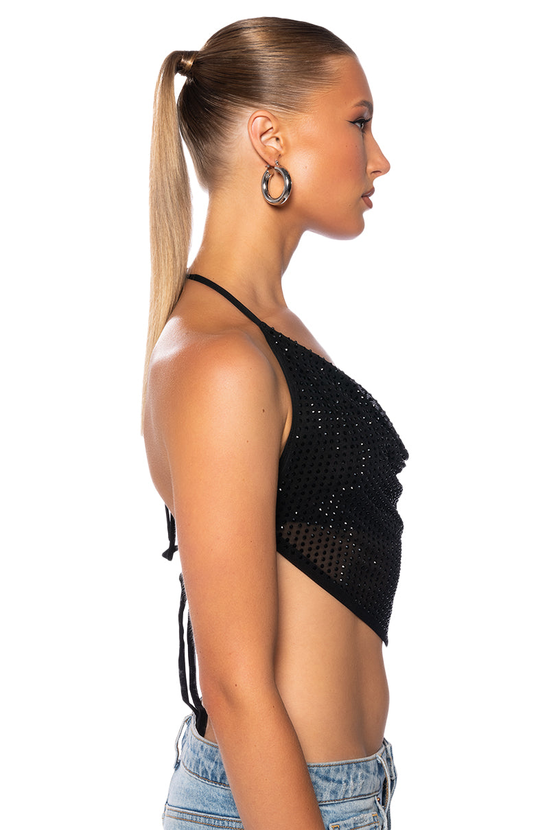 TAMERA RHINESTONE MESH TOP