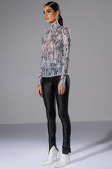 TAYA LONG SLEEVE MESH TOP