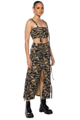 TAYLOR CAMO CARGO MAXI SKIRT