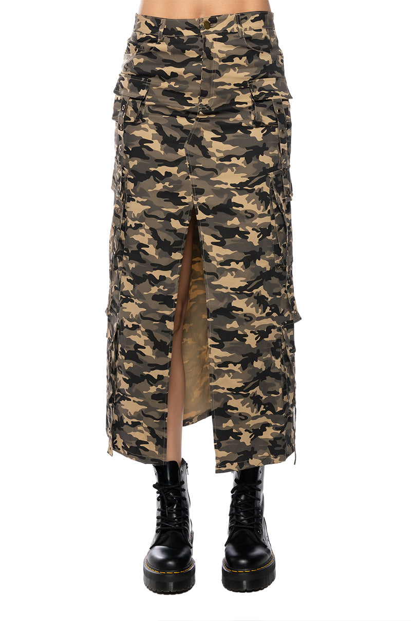 TAYLOR CAMO CARGO MAXI SKIRT