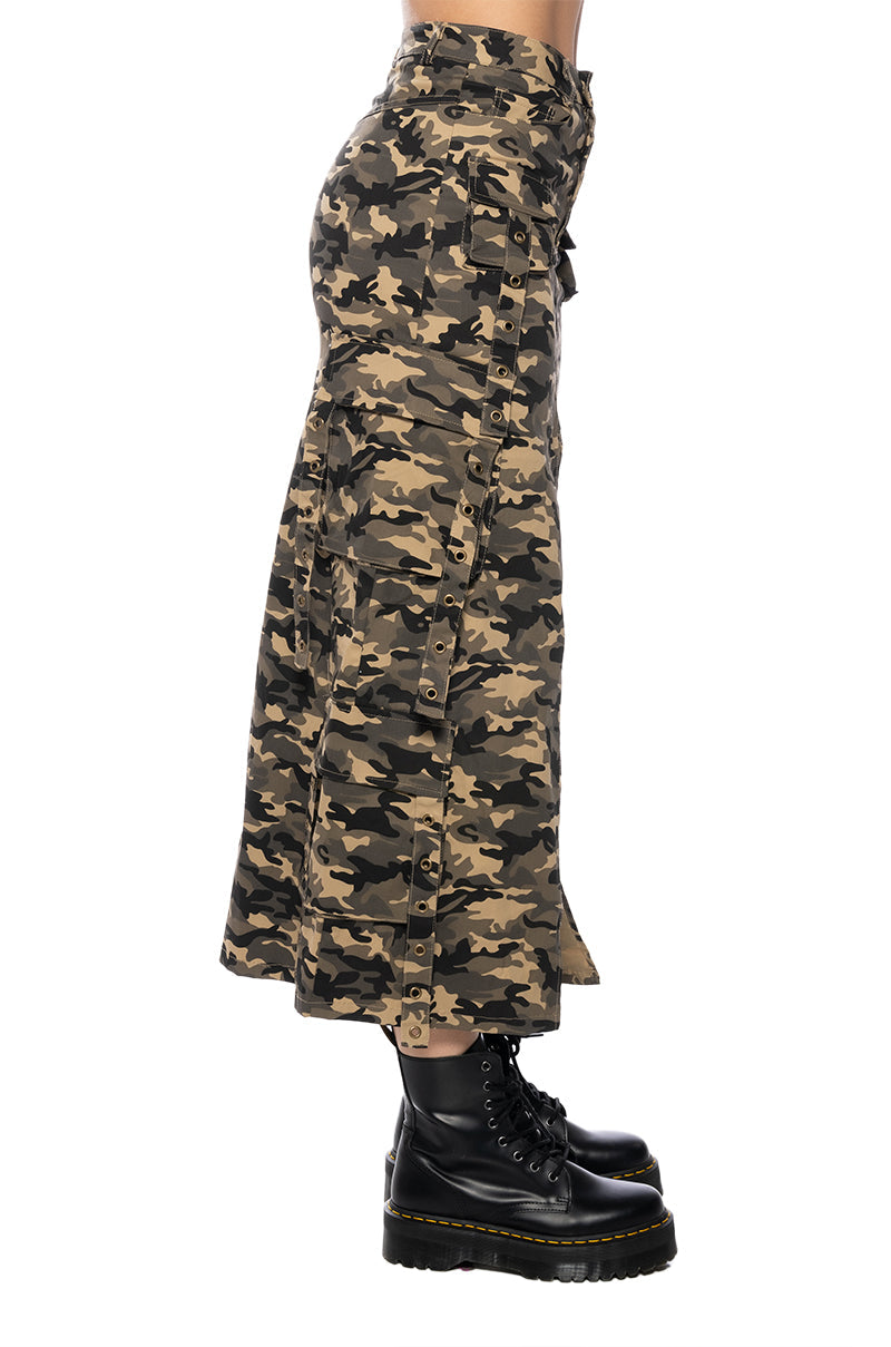 TAYLOR CAMO CARGO MAXI SKIRT