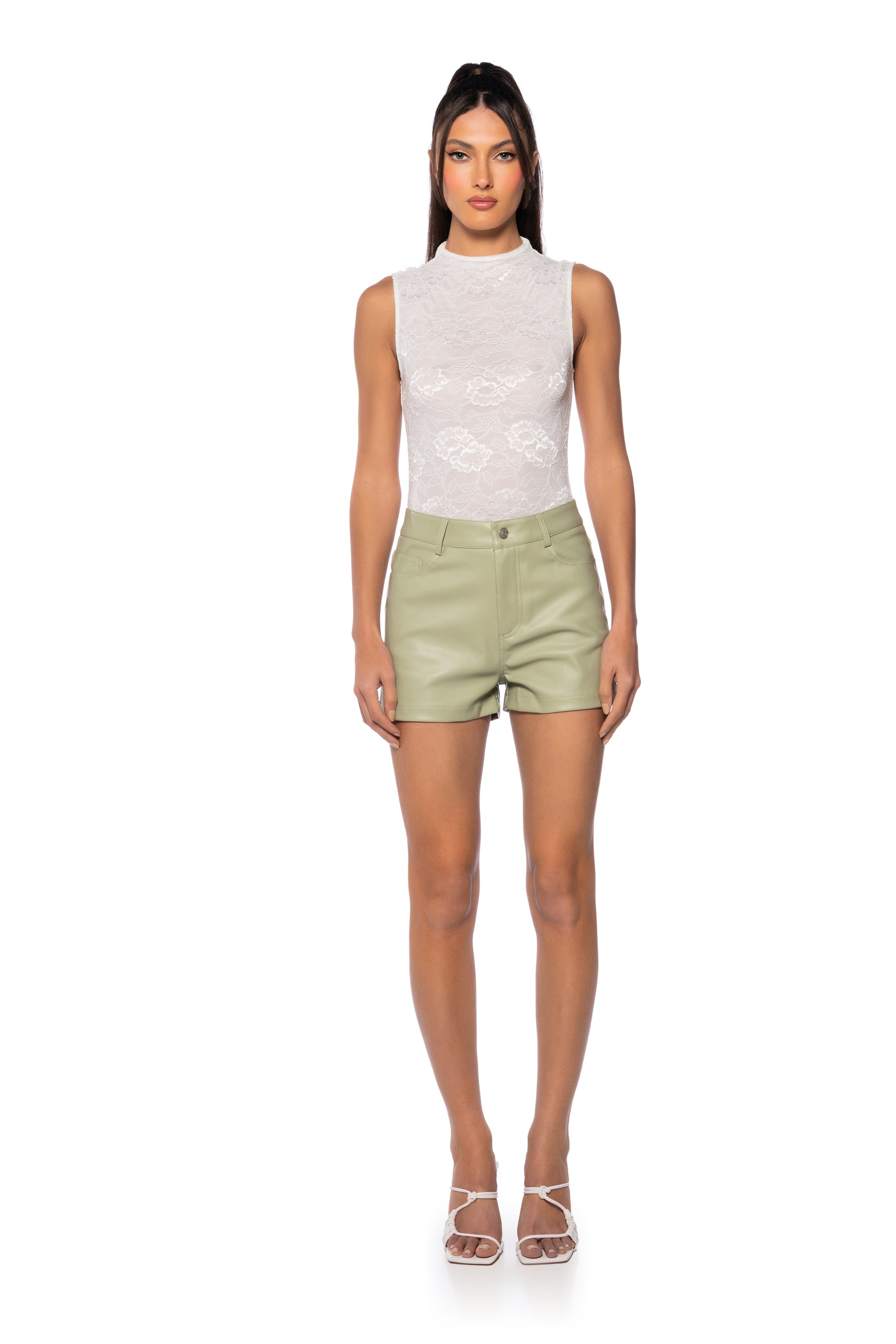 TE QUIERO FAUX LEATHER SHORT