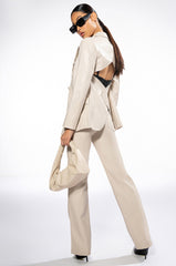 TE QUIERO VEGAN LEATHER OPEN BACK BLAZER