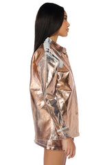 TELEPORT FOIL EFFECT DENIM BUTTON DOWN