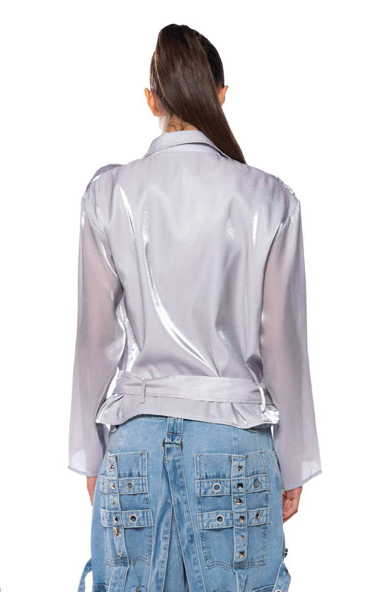 TELL ME MORE MESH MOTO JACKET