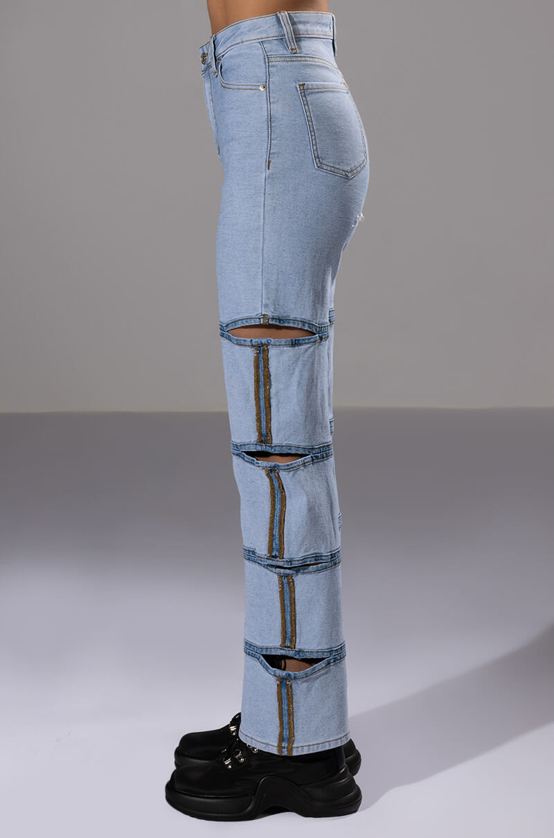 TEMPTATION HIGH RISE LAYERED WIDE LEG JEAN