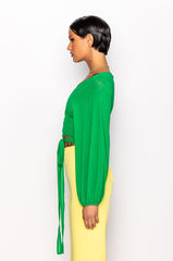 SERENA LONG SLEEVE TIE FRONT TOP