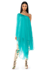 TERRA ONE SHOULDER FLOWY MIDI DRESS