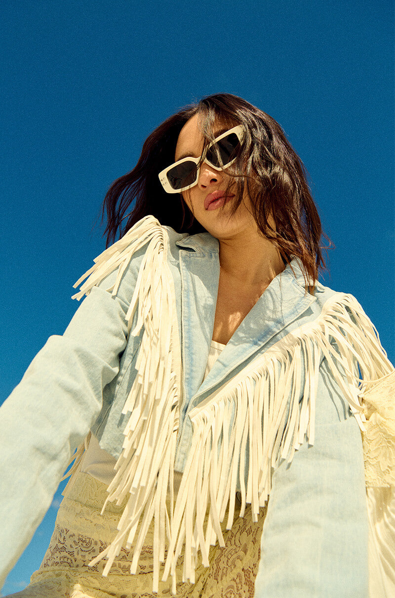 TEXAS RODEO WEEK FRINGE DENIM JACKET