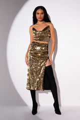 THANK THE ACADEMY HIGH SLIT MAXI SKIRT