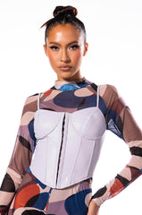 THATS A WRAP LONG SLEEVE MOCK NECK MESH BODYSUIT