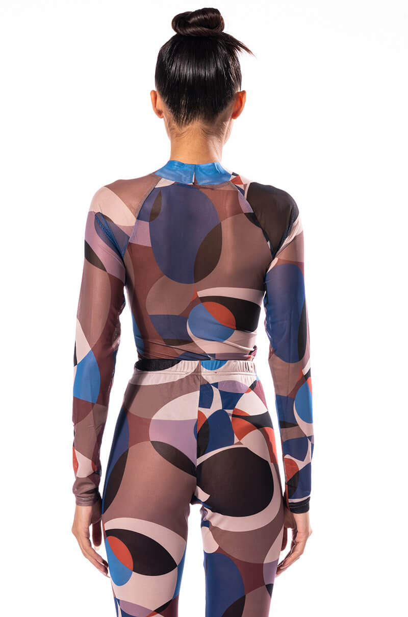 THATS A WRAP LONG SLEEVE MOCK NECK MESH BODYSUIT