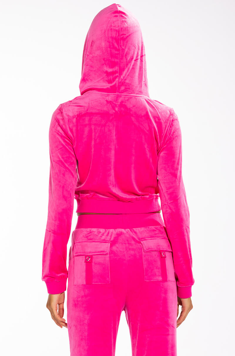 THATS HOT VELVET ZIP UP HOODIE
