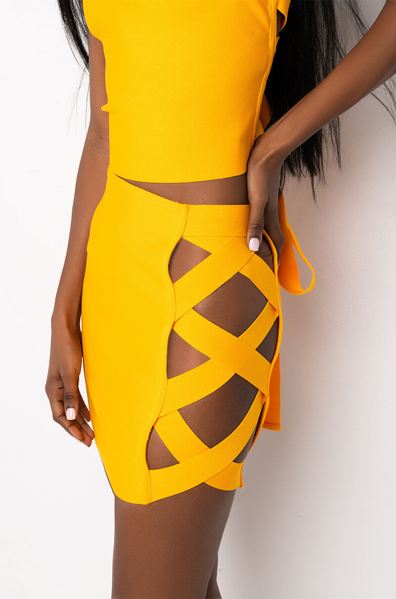 THATS WHAT I LIKE STRAPPY BANDAGE MINI SKIRT