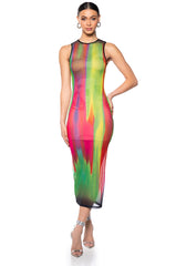 THE AFTER PARTY MESH MIDI DRESS