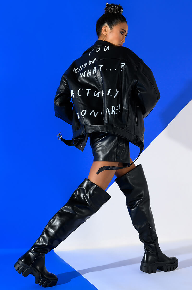KATO FAUX LEATHER SKORT