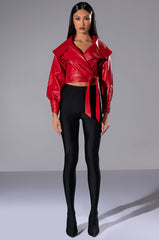 THE DRAMA HIGH COLLAR CROP MOTO