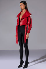 THE DRAMA HIGH COLLAR CROP MOTO