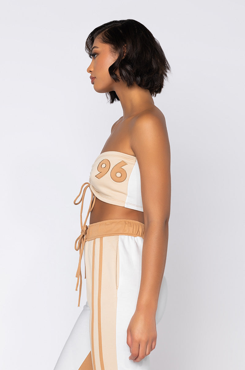 THE HEART BREAKER RUCHED BANDEAU TOP