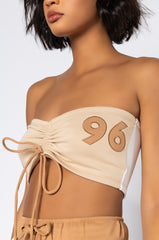 THE HEART BREAKER RUCHED BANDEAU TOP
