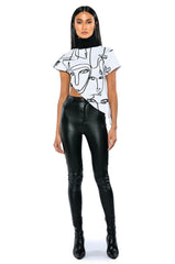 THE CROWD FRENCH TERRY ASYMMETRICAL TOP