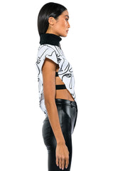 THE CROWD FRENCH TERRY ASYMMETRICAL TOP