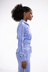 THE JET SETTER VELVET CROPPED SWEATSHIRT