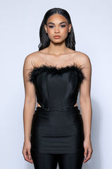 MONIQUE FEATHER DETAIL CORSET