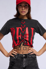 THE REAL DEAL LACE UP GRAHIC T SHIRT