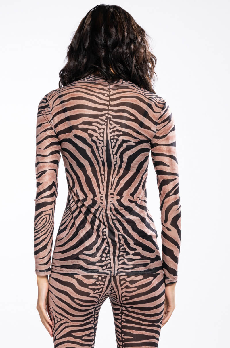 THE REALEST ZIP FRONT MESH TOP