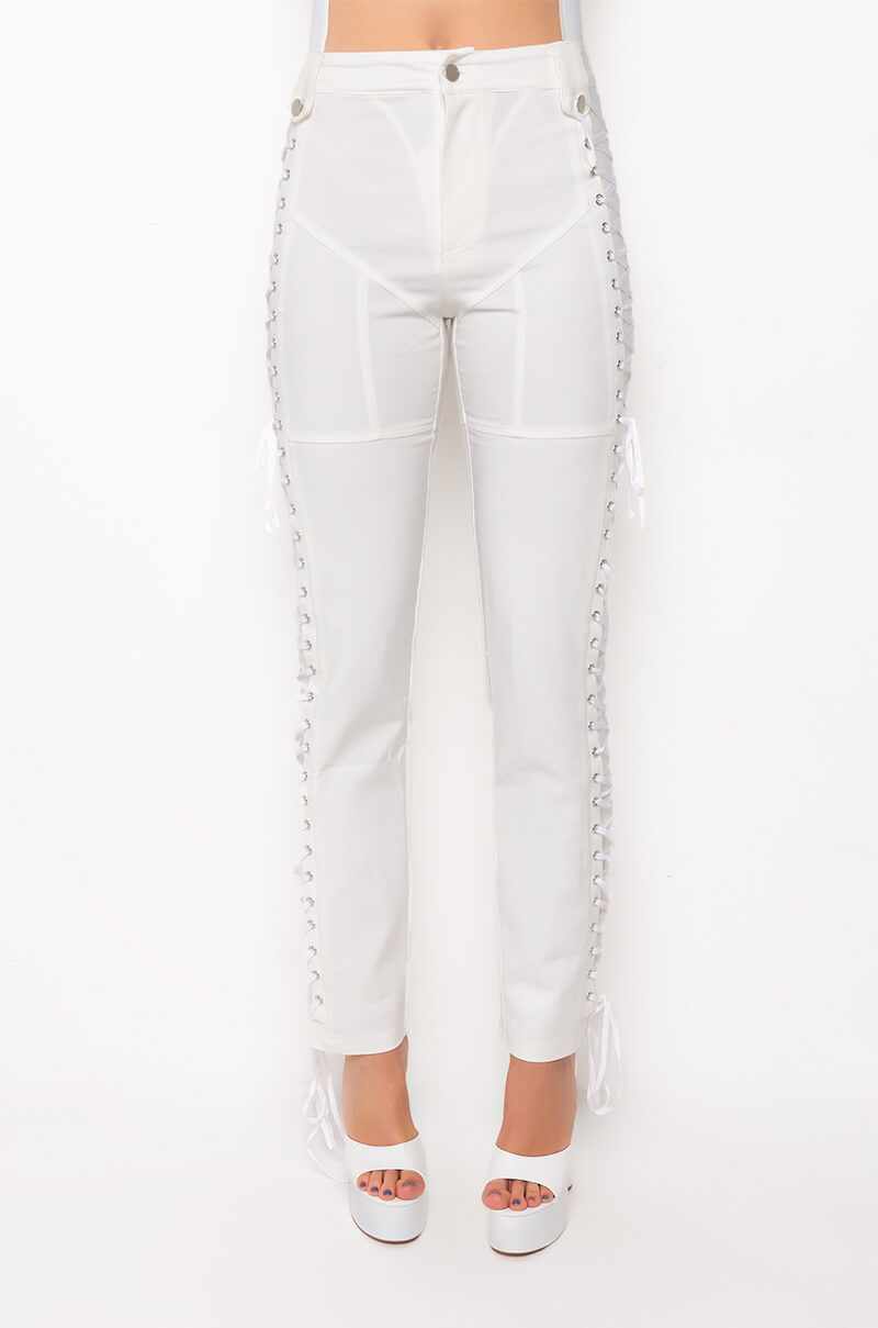 THE RIDERS SIDE LACE UP DENIM JEANS