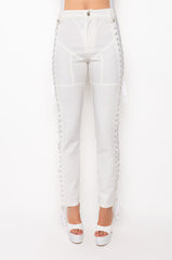 THE RIDERS SIDE LACE UP DENIM JEANS