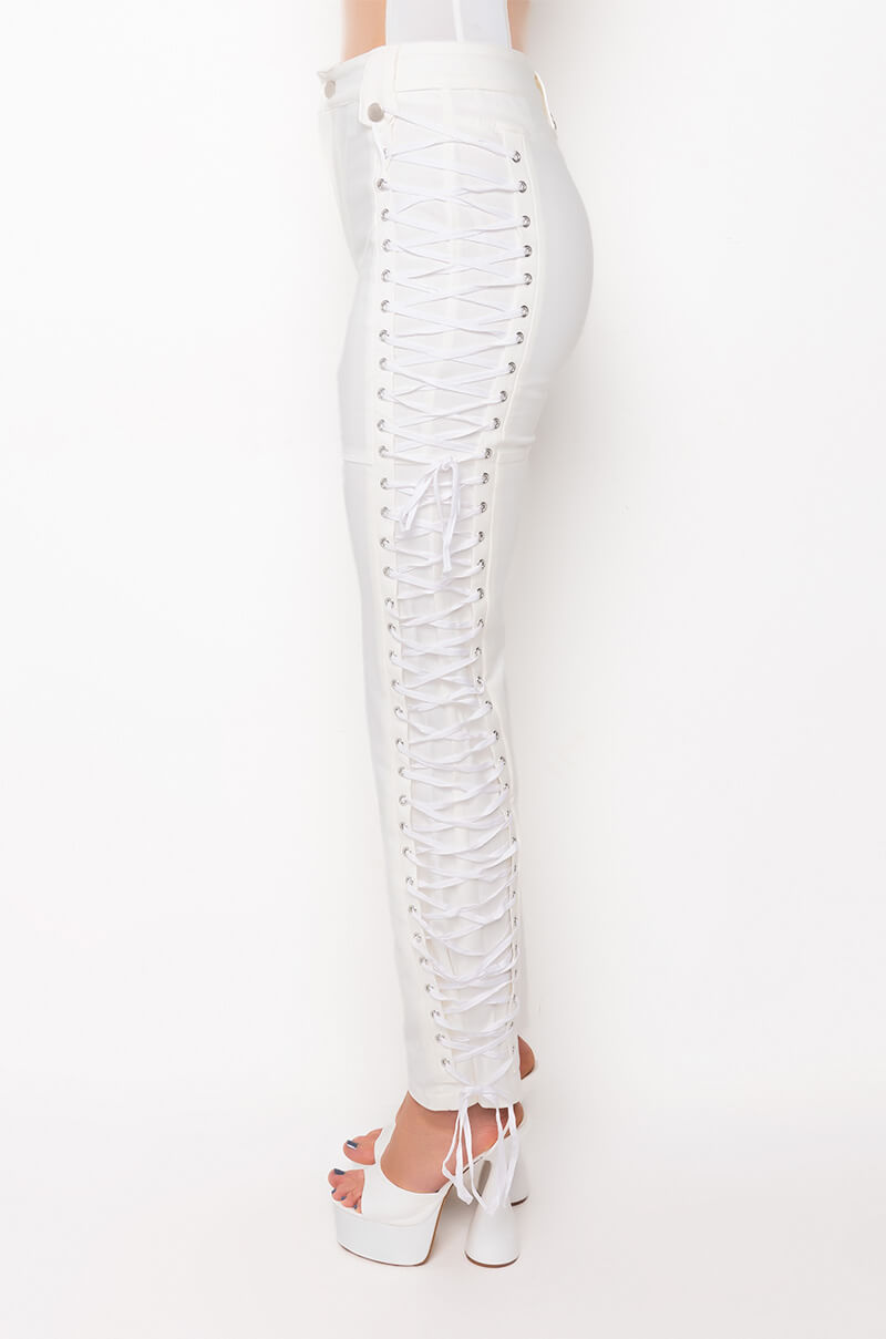 THE RIDERS SIDE LACE UP DENIM JEANS