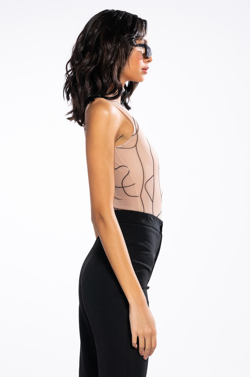 THERE SHE GO LONG SLEEVE MESH BODYSUIT