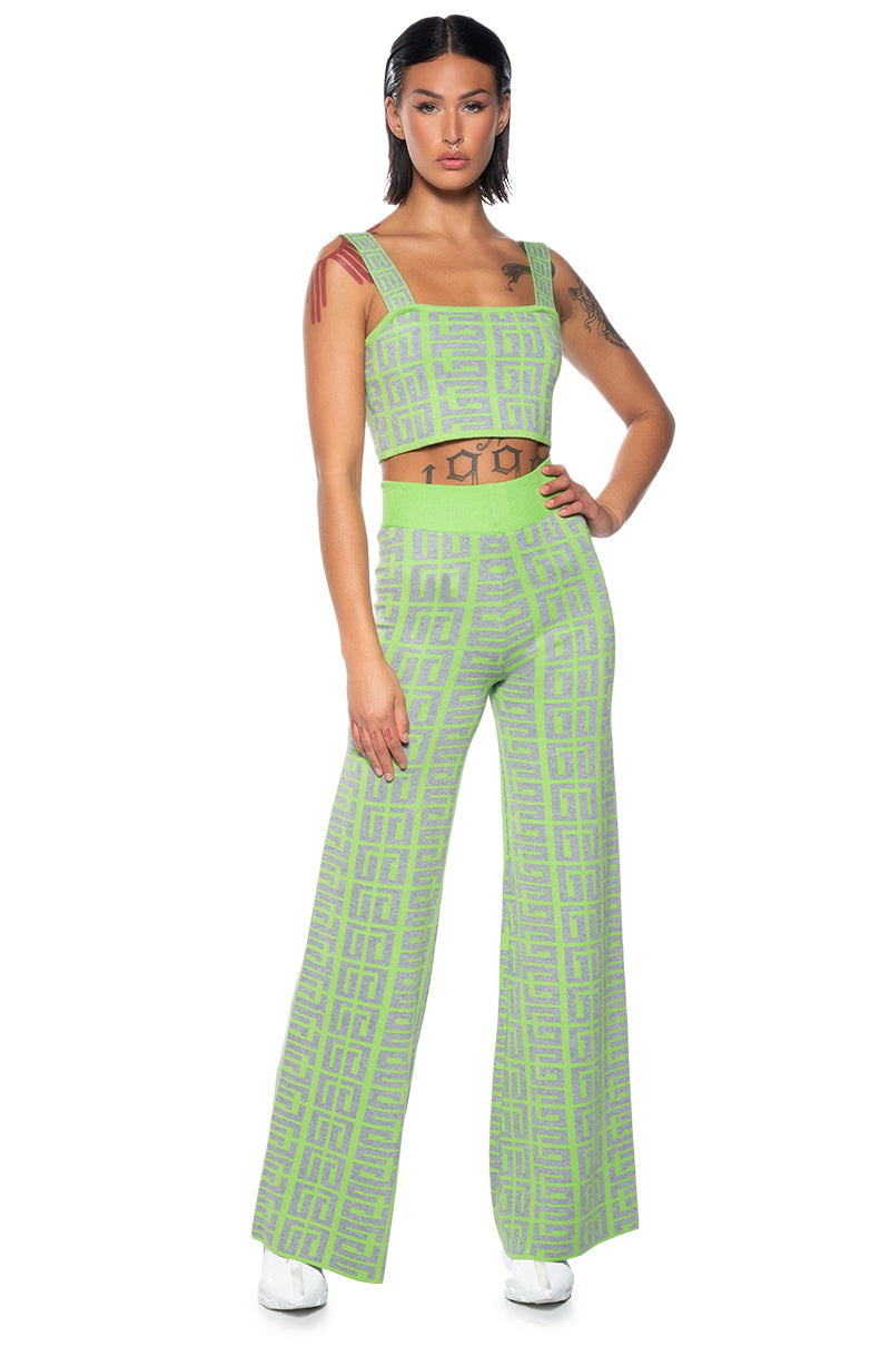 THERE SHE IS KNIT WIDE LEG HIGH WAIST PANT