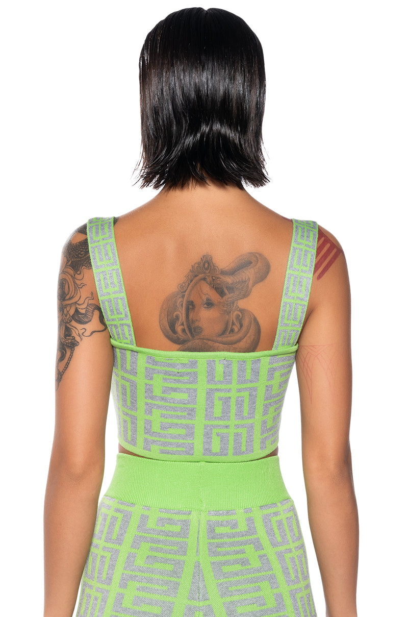 THERE SHE IS SLEEVELESS KNIT CROP TANK