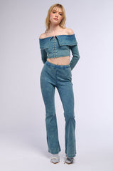THINKIN BOUT ME RIB KNIT FLARED LEGGING