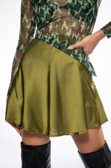 THINKING ABOUT FOREVER SATIN MINI SKATER SKIRT