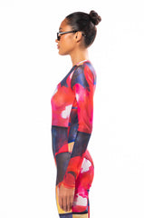 THINKING OF A PLACE LONG SLEEVE MESH BODYSUIT